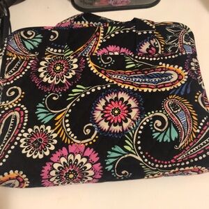 Vera Bradley Quilted Floral Paisley Black Travel Tote Bag